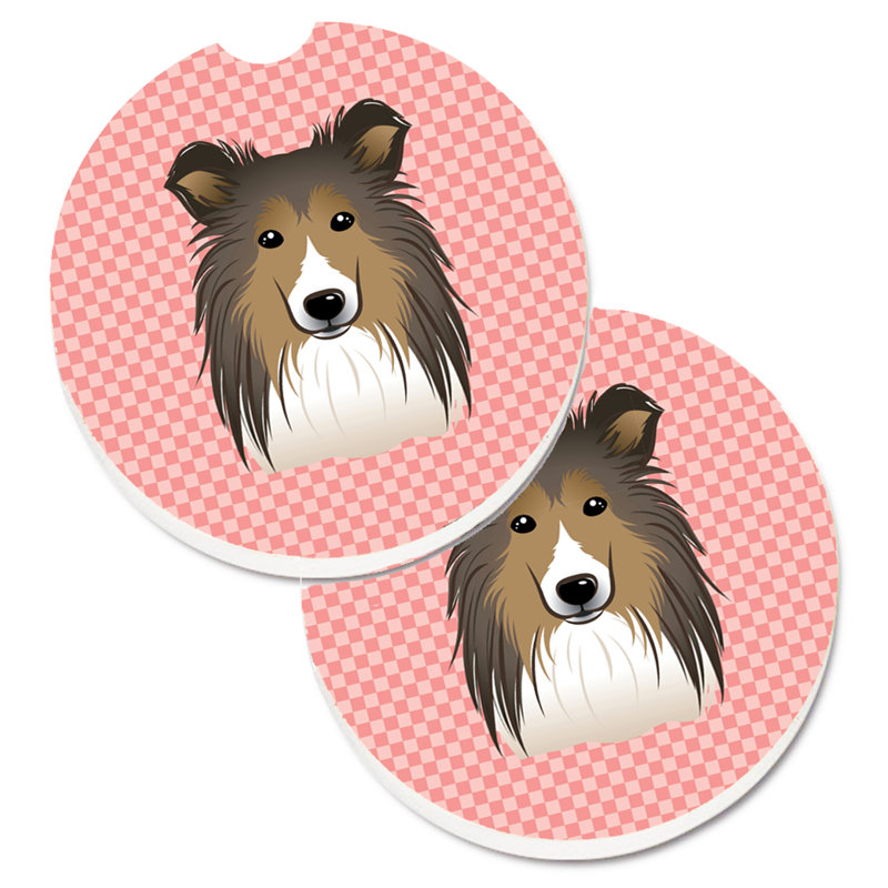Sous-verre Retriever, Rose, Berger Shetland