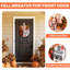 Couronne de citrouille Hello Hello pour porte d'entrée avec panneau en bois 3D et nœud
