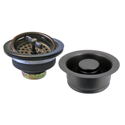 Kitchen Sink Basket Strainer with Waste Disposal Flange and Stopper Set