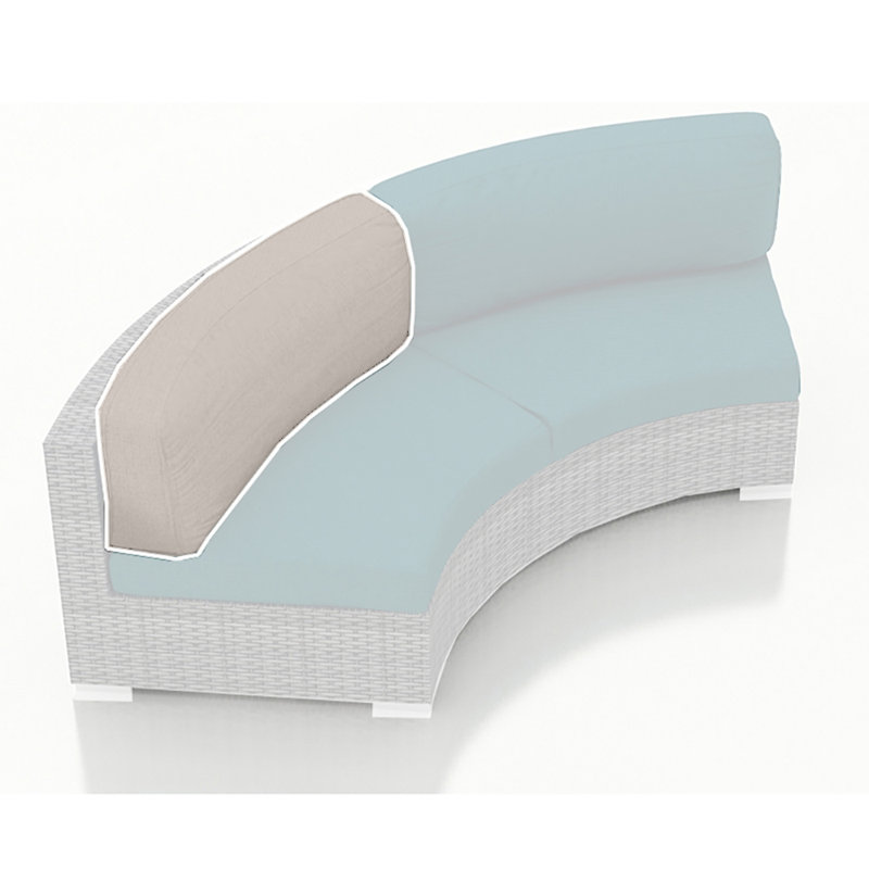 Curved Loveseat Back Cushion - Canvas Flax, Cast Silver