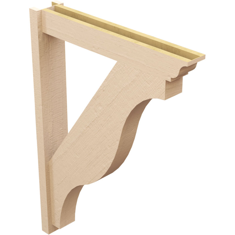 Funston Traditional Rough Cedar Woodgrain TimberThane Outlooker, Primed Tan, 46" H x 6" W x 34" D