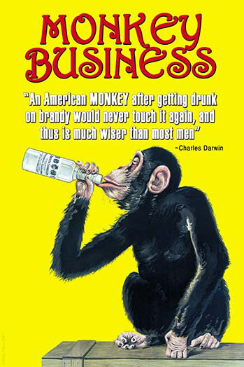 « singe business » par wilbur pierce, affiche rétro, H 30 po x l 20 po x P 1,5 po