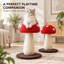 Grattoir en forme de champignon pour chat, tour autoportante en forme de champignon avec surface de corde durable et base stable pour chats d'intérieur-733634474