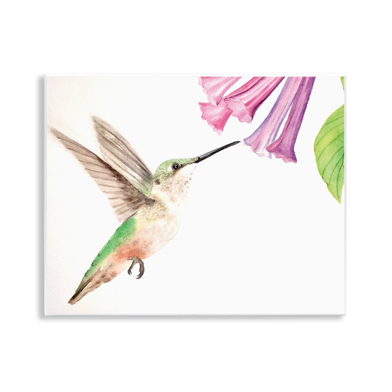 Plaque murale colibri et fleur de jacinthe, design par Stephanie Fielden