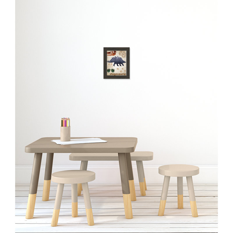 Décalcomanie murale Dinosaures-02 ', H 12 po x l 10 po x P 0,625 po, Encadré plat à grain de bois noir