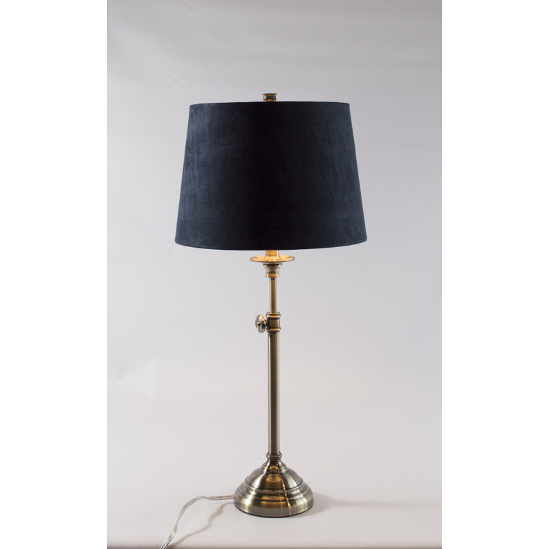 Lampe de table 30 ", Suède bleu marine, Laiton antique