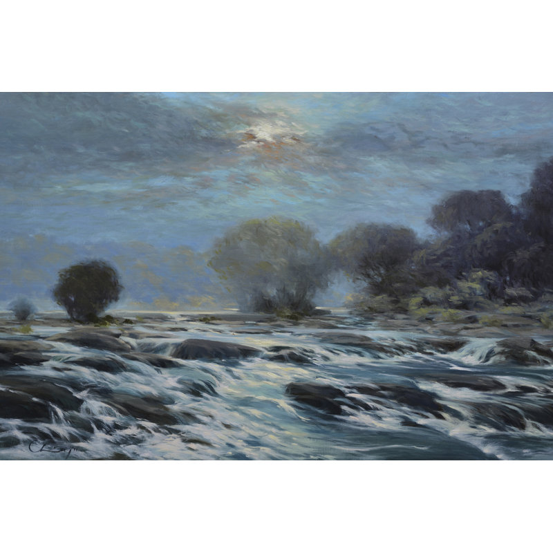 Moon Rapids 1 Piece Wrapped Canvas Painting, 30cm H x 46cm W