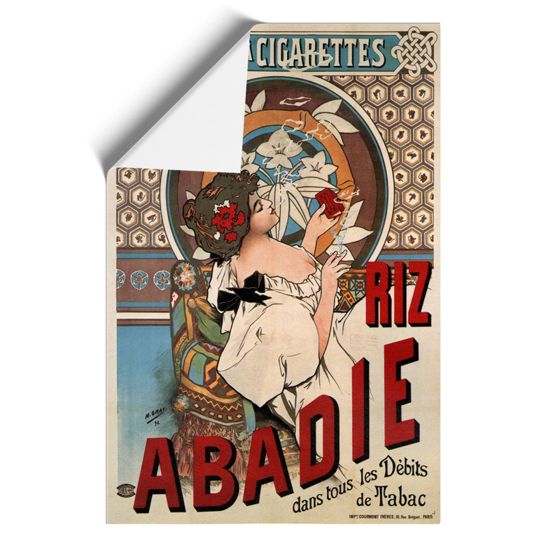 Rolling Paper by Alphonse Mucha - No Frame Painting, 59cm H x 42cm W x 0.1cm D