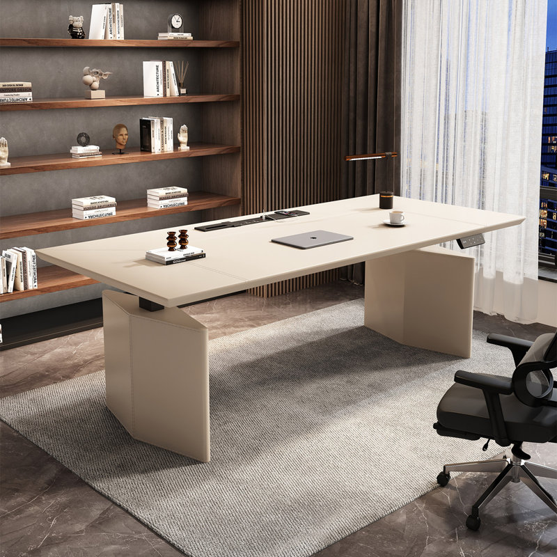 Bureau moderne réglable en hauteur 62,99 po, H 49,21 po x l 62,99 po x P 27,56 po