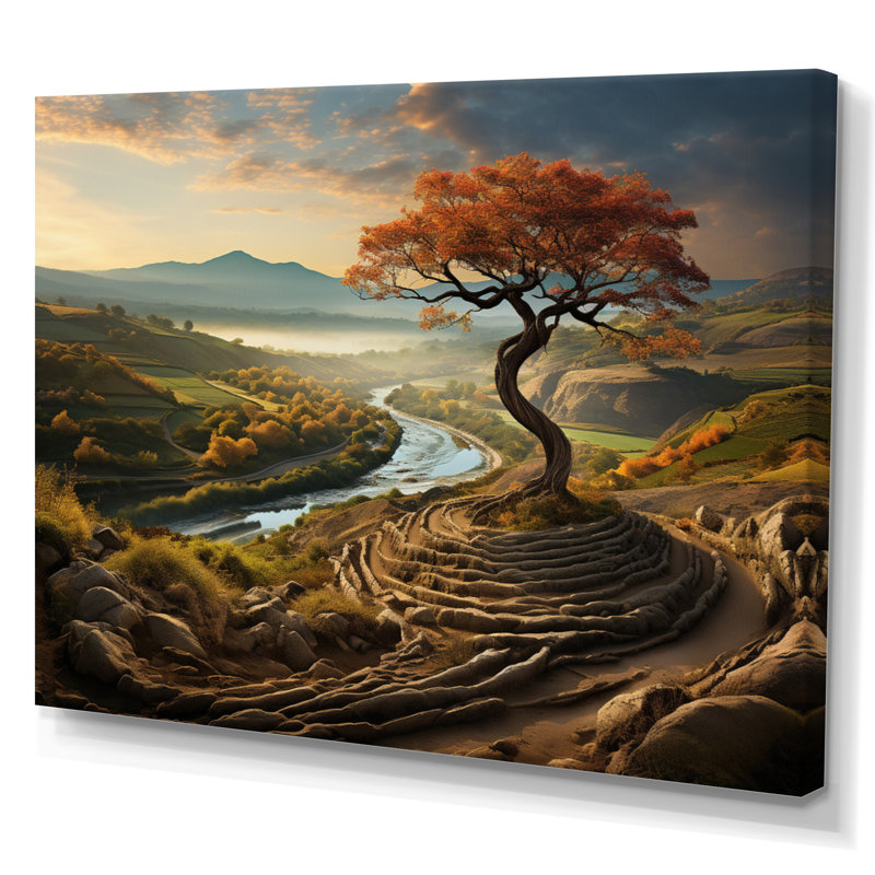 «Scenic surreal vineyard», reproduction d'art sur toile, H 30 po x l 40 po x P 1,5 po, Toile tendue