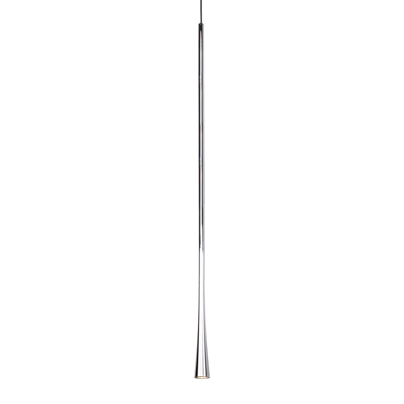 Taper 1 - Light LED Single Pendant, Chrome, 151.75" H x 1.25" W x 1.25" D