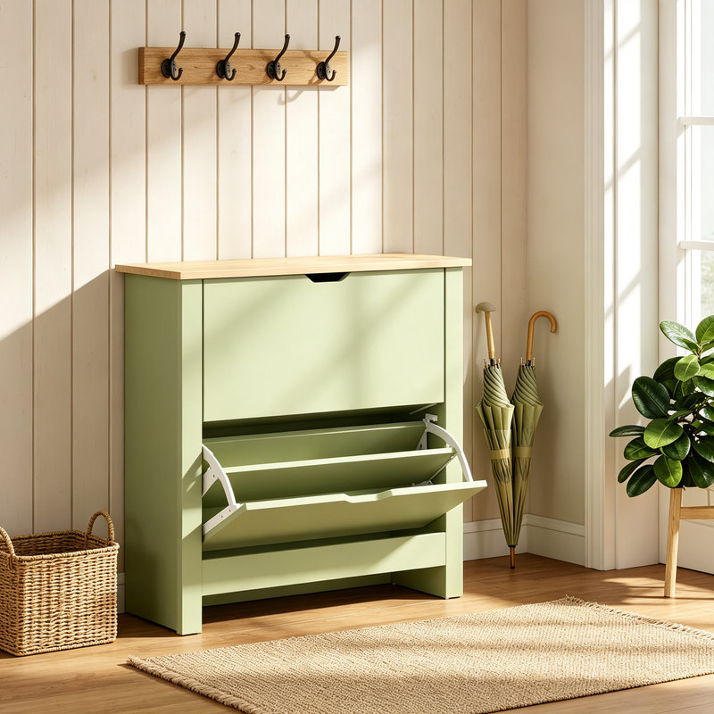 12 Pair Flip Down Shoe Storage