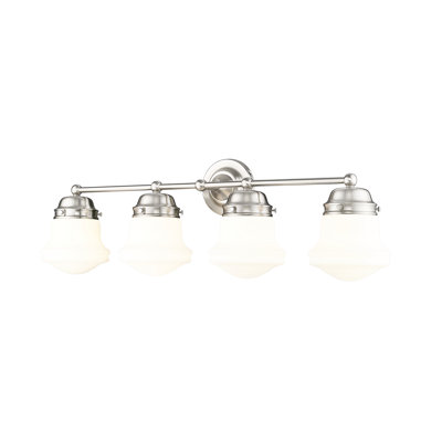 Meuble-lavabo 4 lumières Brener en nickel brossé