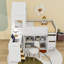 Lit mezzanine simple en bois avec toit et bureau-609891425