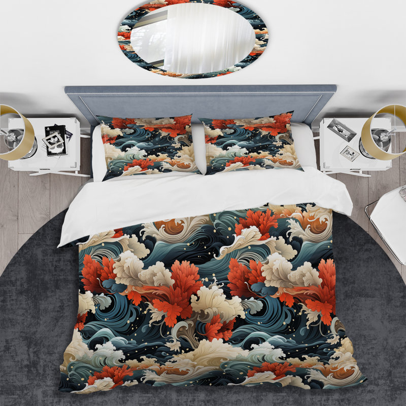 Ensemble de housse de couette Blue Harmony, Housse de couette pour très grand lit et 2 très