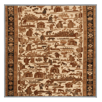 Tapis brun turc lavable à la machine