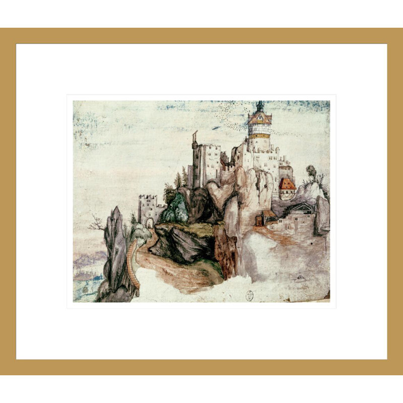 Château fort par Albrecht Dürer, impression giclée sur cadre, H 13,75 po x l 15,94 po