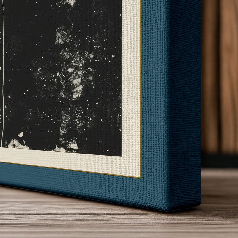 Solitary Daisy Botanical - Wrapped Canvas, 36x24 - 91.4 x 61.0 cm, Teal Border