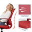 Chaise rouge avec accoudoirs rabattables, chaise de bureau en filet respirant avec support lombaire, chaise d'ordinateur pivotante réglable-484902489