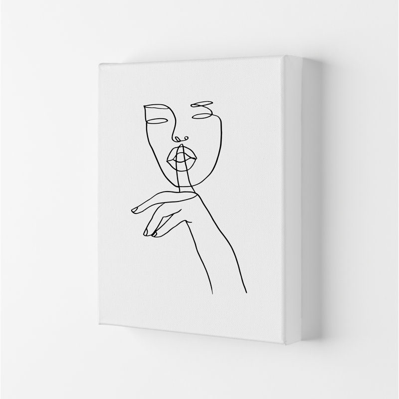 Shhh 2 - Graphic Art Print, 59.4cm H x 42cm W x 4cm D, Wrapped Canvas