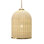 Bell Shaped Natural Rattan Pendant with Satin Brass Trim
