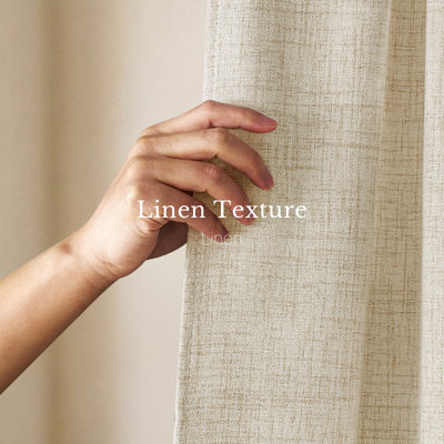 Faux Linen Blend Curtains Rod Pocket & Back tab Semi Sheer Window Treatments Privacy with Light Filtering for Living Room, 2 Panels
