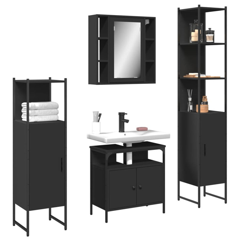 Abdulkarim Bathroom Furniture Suite, Black