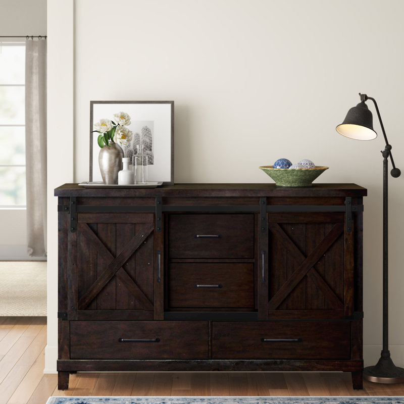 Commode combinée l 4 po à 63 tiroirs Clickett, Noyer foncé