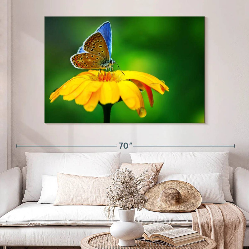 Brampt Blue Butterfly Splendor, 34" H x 51" W