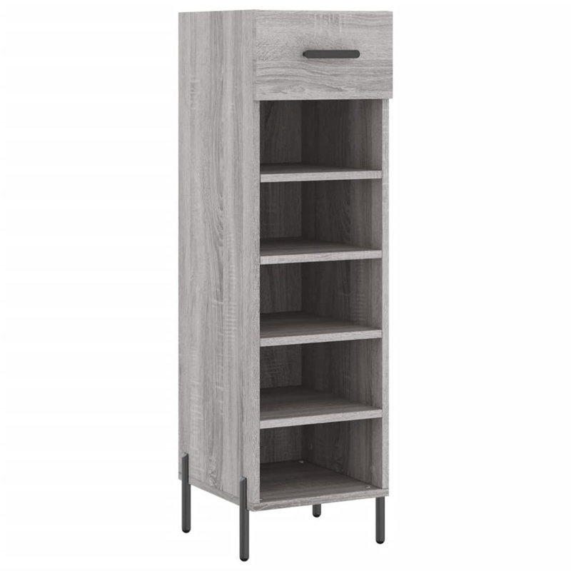 5 Pair Shoe Storage Cabinet, Grey Sonoma