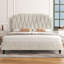 Upholstered Bed Frame with with Diamond Button-Tufted Headboard-332416926-332416923