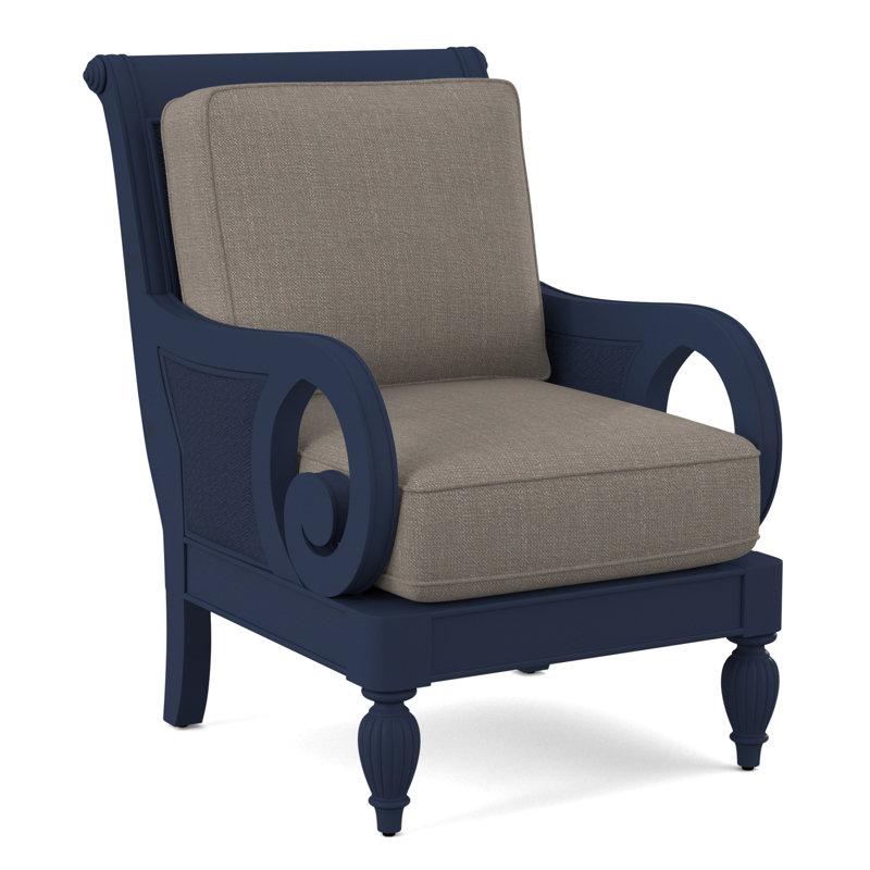 Grand View 71.12Cm Wide Armchair, Black Finish, Stone Crypton Performance; 0884-83