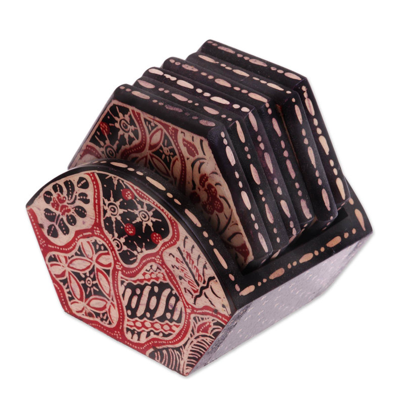 Wood 6 Piece Coaster Set