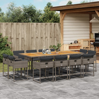  Ensemble de salle à manger de patio en rotin PE pliable de 12 po