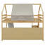 Structure de lit mezzanine en bois pleine grandeur avec tente - L 78,1 po x l 99,9 po x H 73 po, aucun sommier requis, support solide-1596597125