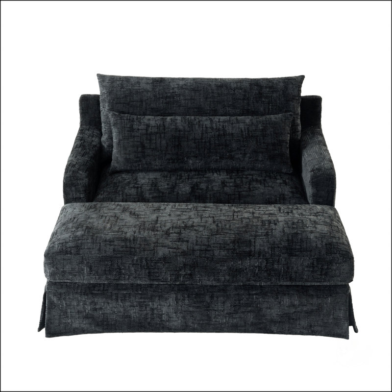 Canapé-lit en chenille, canapé-lit de 59,5 pouces avec surface texturée et deux coussins, pour le confort et le style du salon