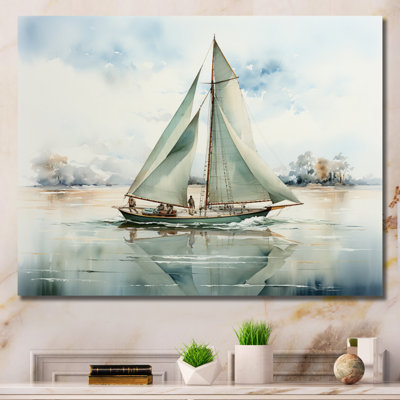 Mininmalisme voilier solitude II - décoration murale nautique et plage