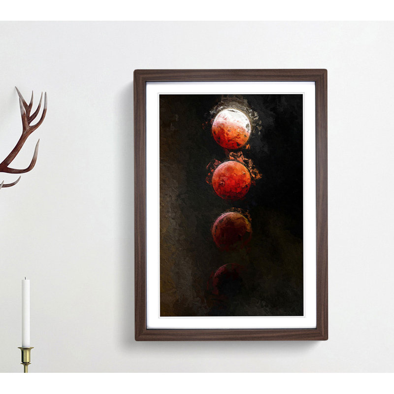 Lunar Eclipse in Abstract - Picture Frame Graphic Art Print, 50cm H x 35cm W x 2cm D, Walnut