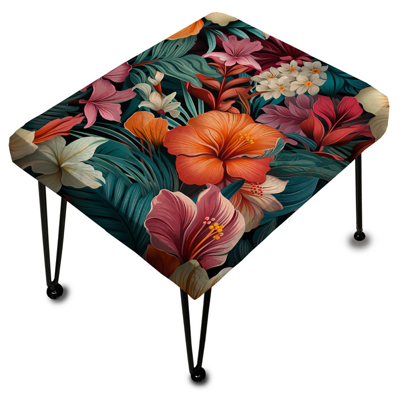 Urban Jungle Botanical Pattern - Floral Rectangle Ottoman