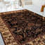 Hand-Knotted High-Quality Black and Cream Area Rug