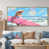 Toile avec cadre flottant or