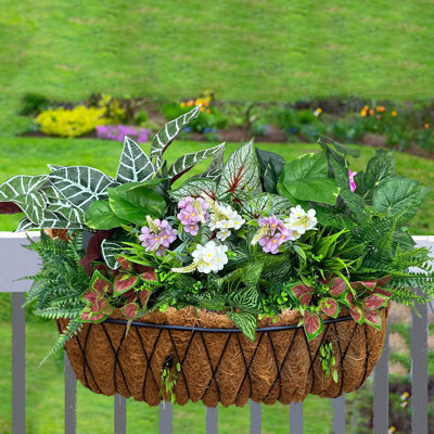 20Pcs Plantes artificielles d'extérieur Faux verdure et fleurs Faux buissons en plastique résistant aux rayons UV pour les jardinières d'extérieur