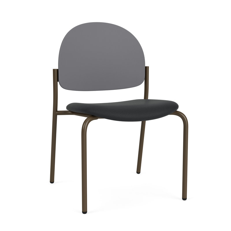 Chaise d'invité sans accoudoir Chat Chat, Bronze, Modène graphite / gris silex polyester