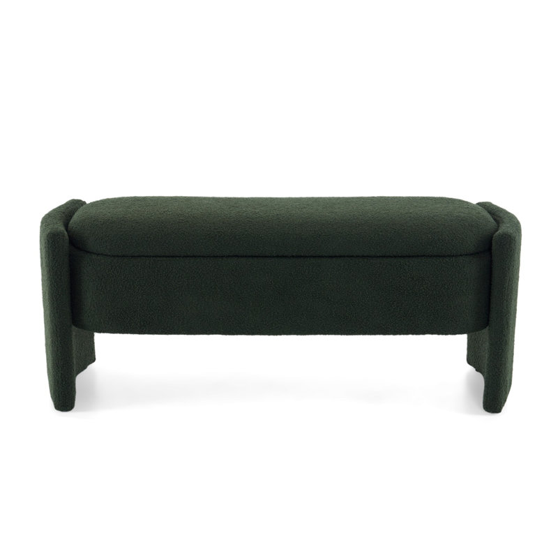 Simple Long shaped Ottoman Bench, Dark Green