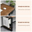 Bureau rectangulaire en bois massif noyer, noir-703504793