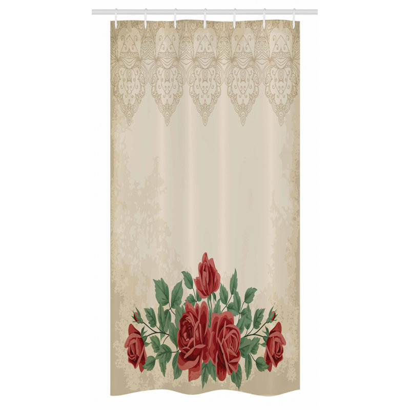 Floral Shower Curtain with Hooks Included, 36" W x 72" L