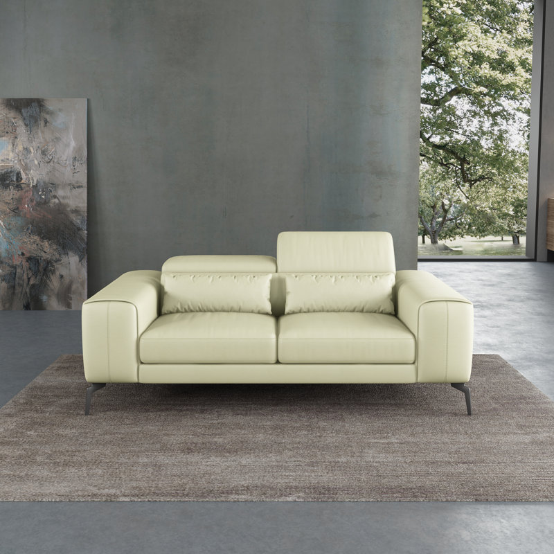 Cavour Sofa, White Genuine Leather