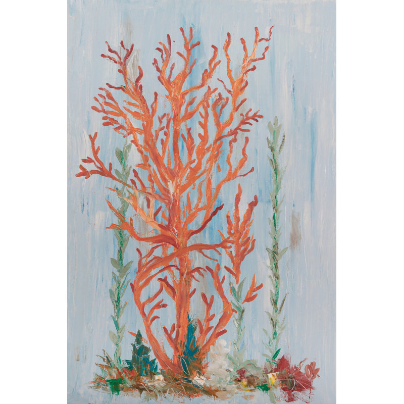 Painterly Coral II, H 12 po x l 8 po x P 1 po