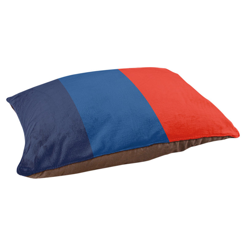 Coussin Toronto, Grand (L 40 po x l 50 po), Bleu marine / bleu royal / rouge