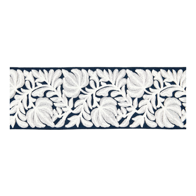Tissu brodé Botanica Coventry, Bleu marine